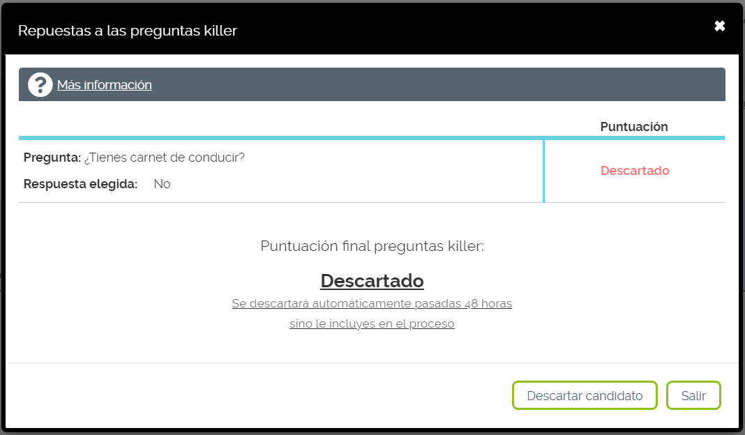 Fase de preguntas killer