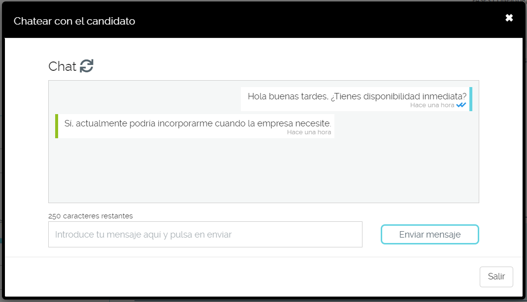 Foto ejemplo chat con el candidato