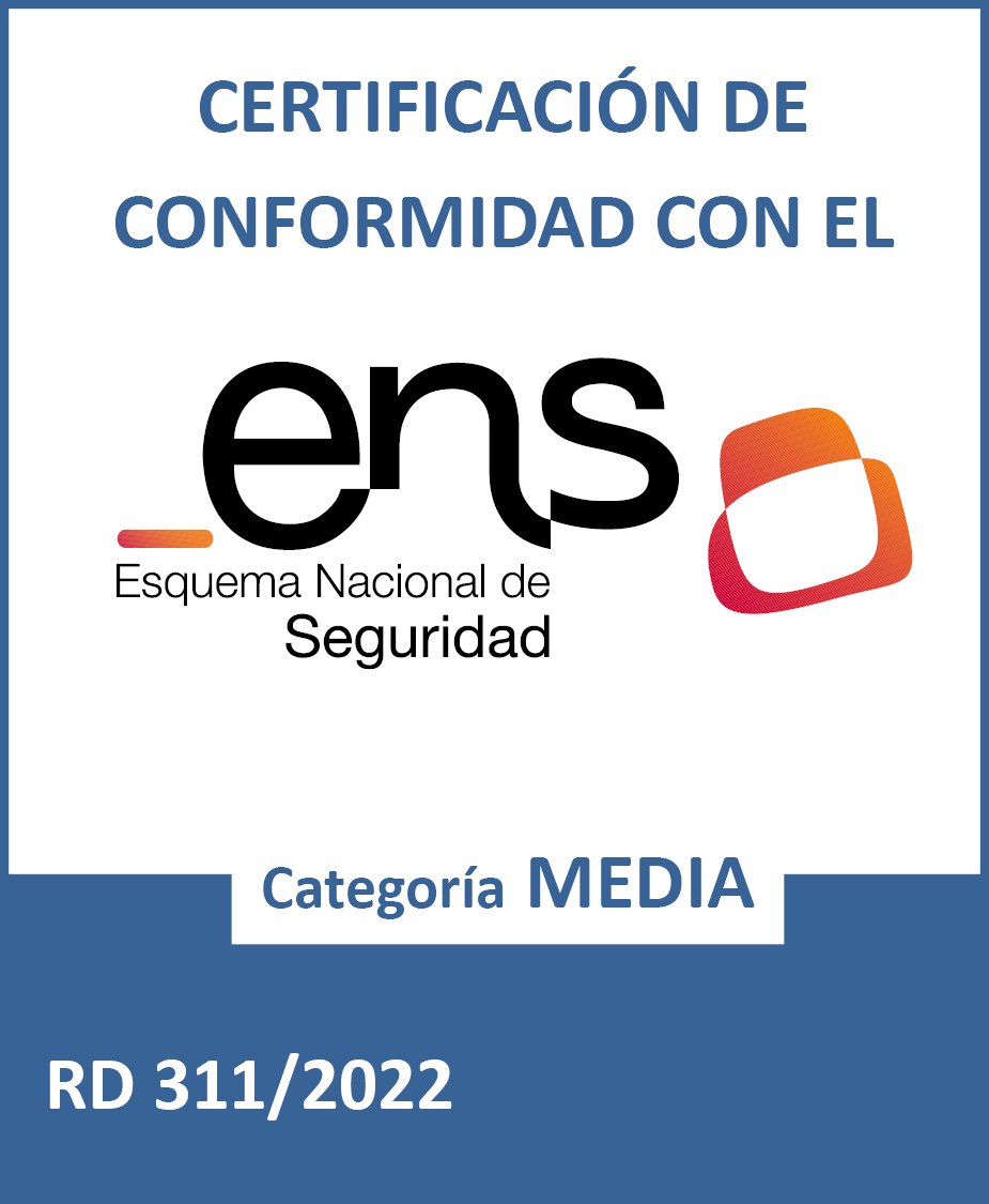 Distintivo de certificación del Esquema Nacional de Seguridad, categoría MEDIA, RD 311/2022